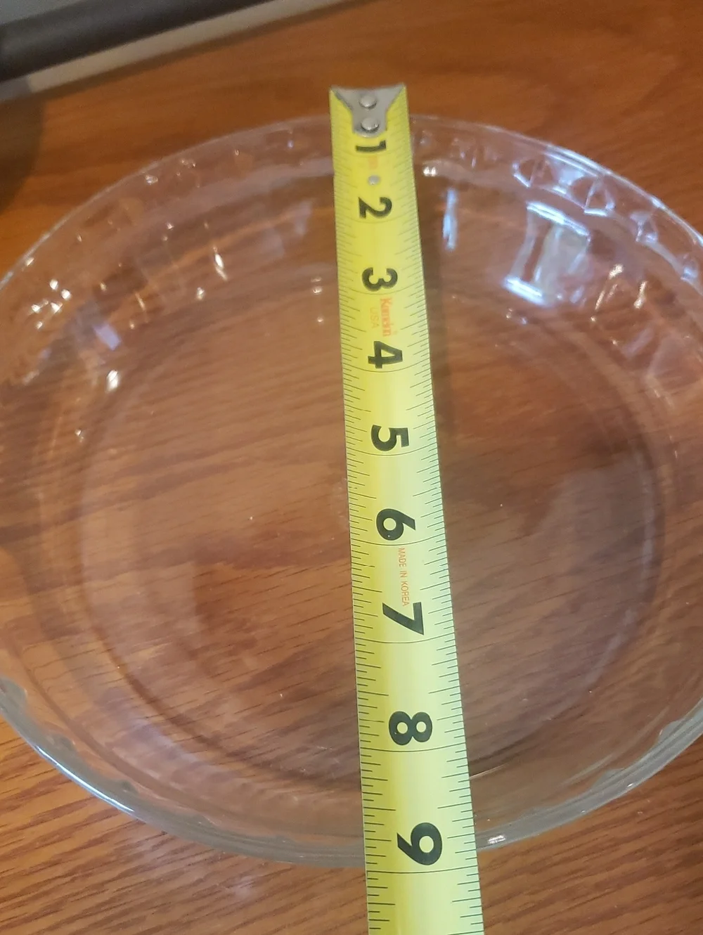 Vtg PYREX Scalloped Edge  Baking Dish With Transparent Glass - Size: 9